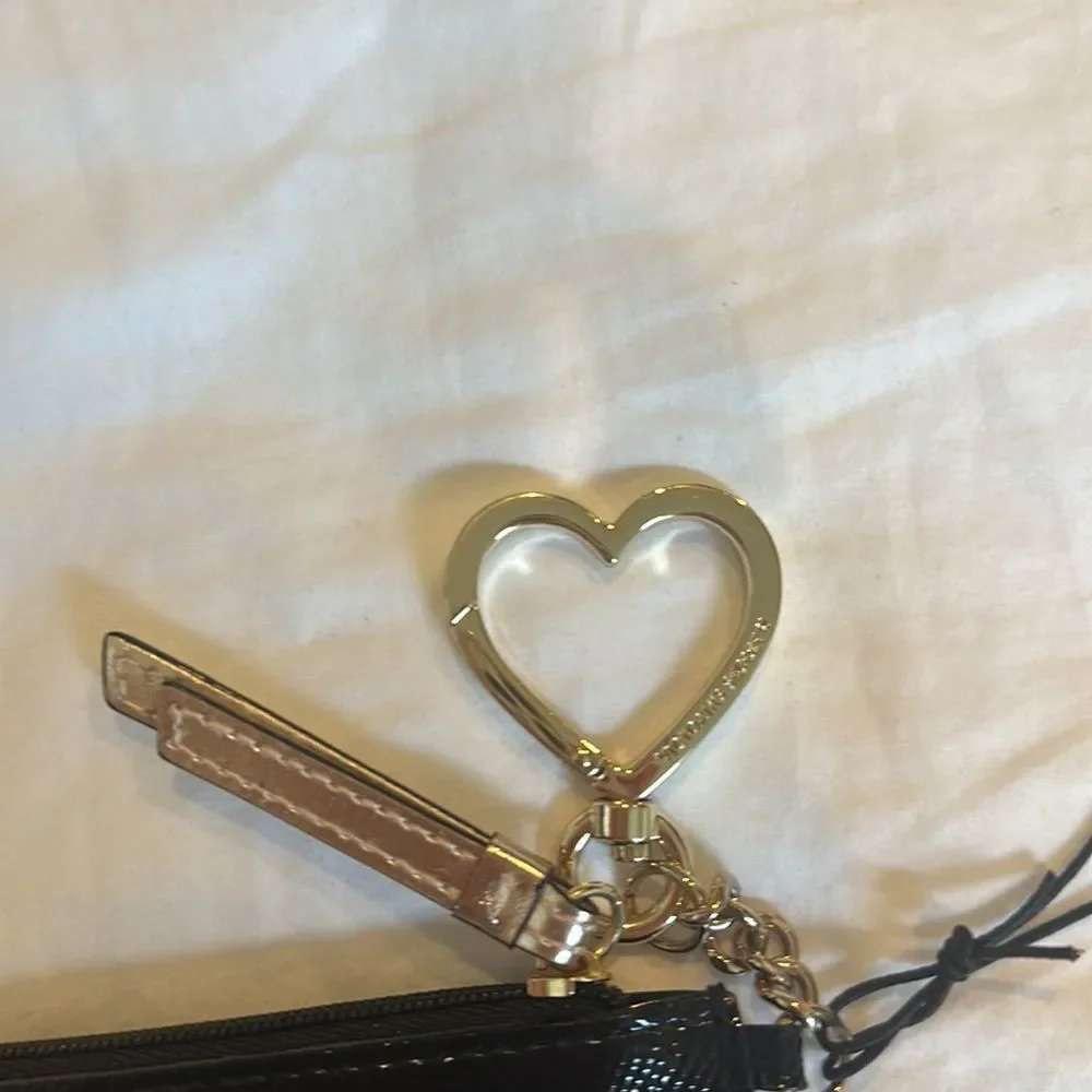 Victoria's Secret Black and Gold Card Holder Keychain
